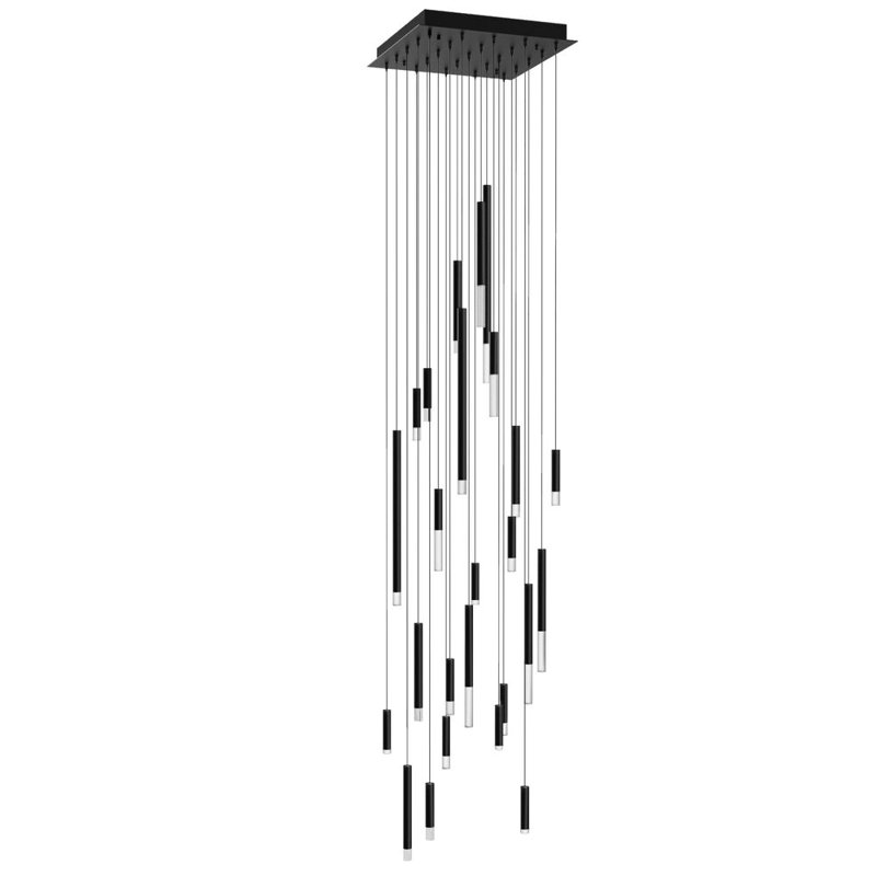 Steelos 25 - Light Cluster Cylinder LED Pendant, Polished Chrome