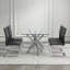Ensemble de salle à manger 5 pièces avec plateau en verre et 5 chaises en porte-à-faux rembourrées-329024315