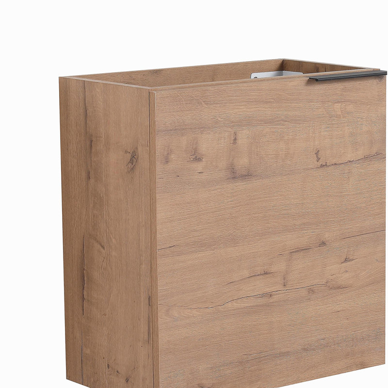 Table de salle de bain murale flottante 18 po avec lavabo en résine blanche et portes d'armoire à fermeture en douceur