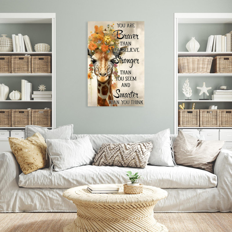 Girafe «You Are Braver», H 20 po x l 16 po x P 1,25 po