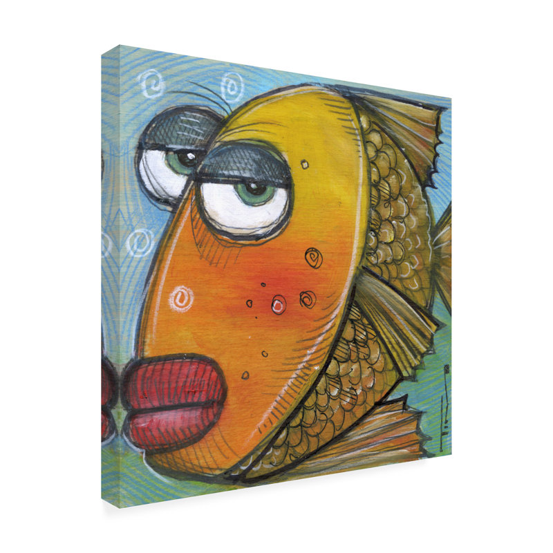 Art mural sur toile tendue - Tim Nyberg «Fish 1 2019», art mural pour salon, chambre à coucher ou bureau - 18 x 18
