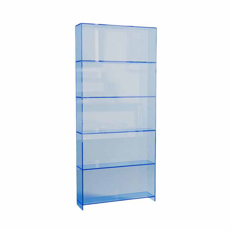 Open Shelf Display Unit Acrylic Bookcase, Blue