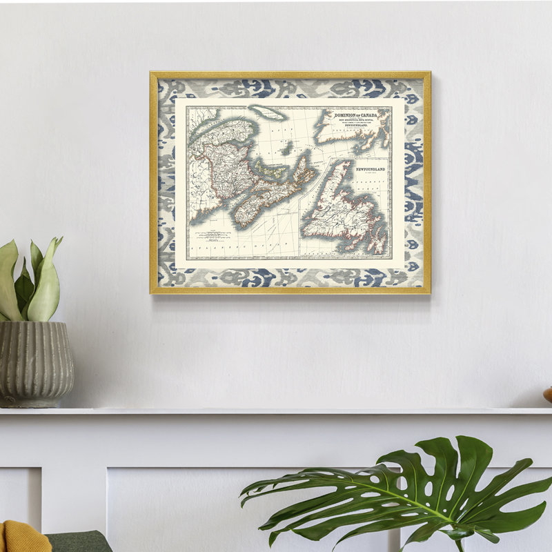 Bordered Map of Canada -Framed Print - Restickable, 22" H x 28" W