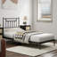 Tête de lit simple en métal, hauteur réglable, tête de lit simple / simple TG seulement pour la chambre à coucher, style maison de campagne rustique, cadre à fixer, assemblage facile, noir-1432054357-1432054358