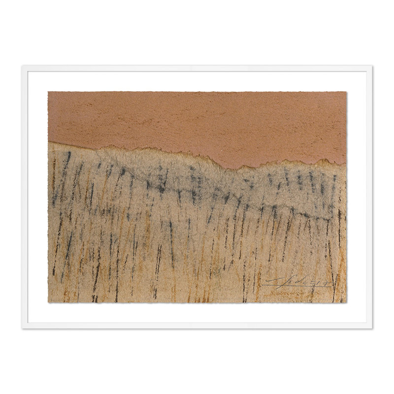 No. 17 by Valeria Sidanez, White/Neutral Paper Single Picture Framed, 24" H 32" W 2" D