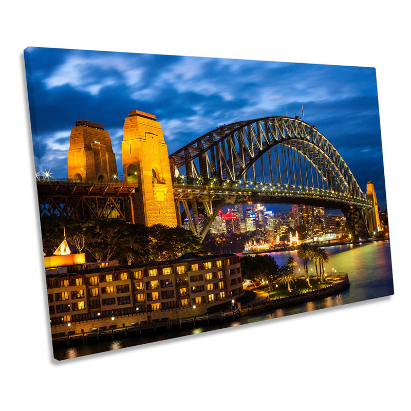 Sydney Harbour Bridge City - Wrapped Canvas Print, 30.5cm H x 45.7cm W