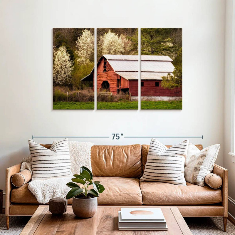 Lilie Skylight Red Barn, 36" H x 57" W