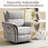 Oversized Power Recliner Chair Swivel Glider With Massage And Heat，Light Grey-332469554