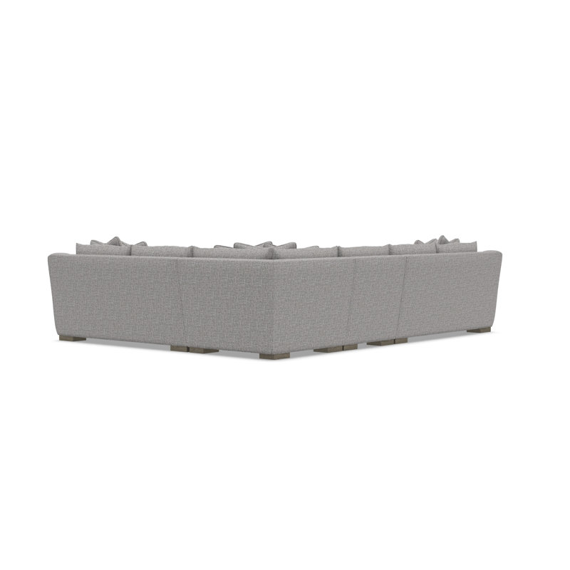 Gabi 5-Piece Fabric Sectional, Gray Polyester, 35" H x  140" W x 110" D, Right Hand Facing