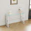Console en verre d'acier inoxydable, table d'appoint repas argentée transparente BS-02 S-449808170