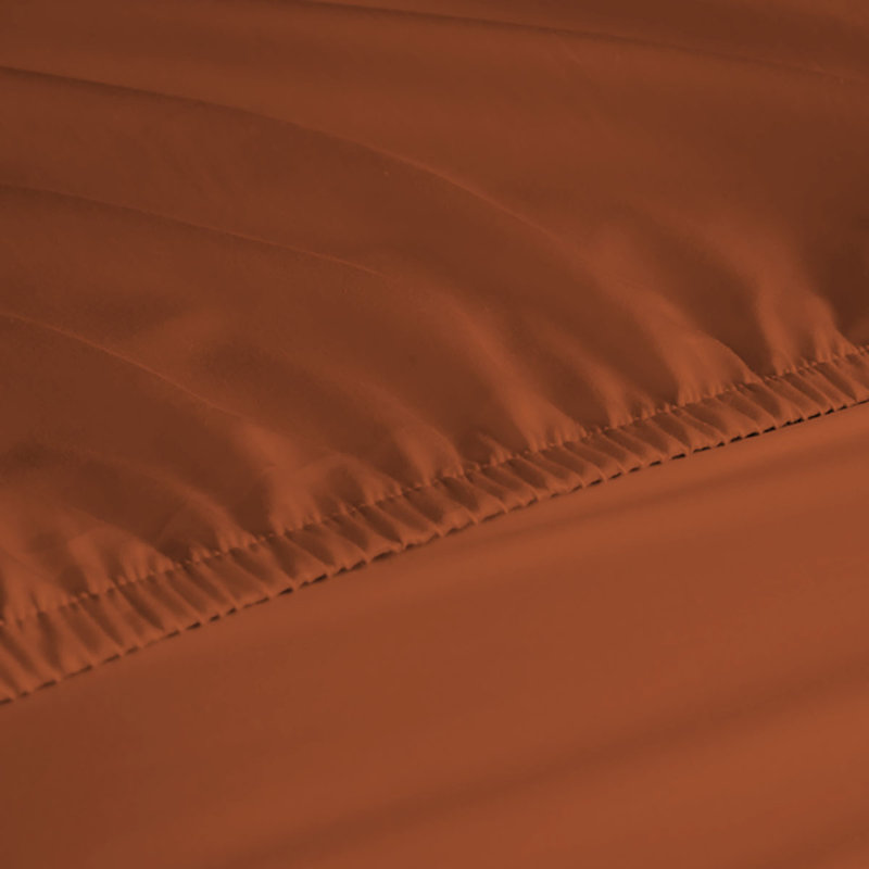 Ensemble de draps en rayonne de bambou 6 pièces , Ensemble de draps pour lit simple + un drap-housse, Tombée d'orange