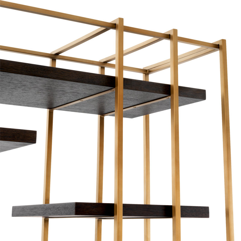 Ward Bookcase, Charcoal Gray/Brushed Brass