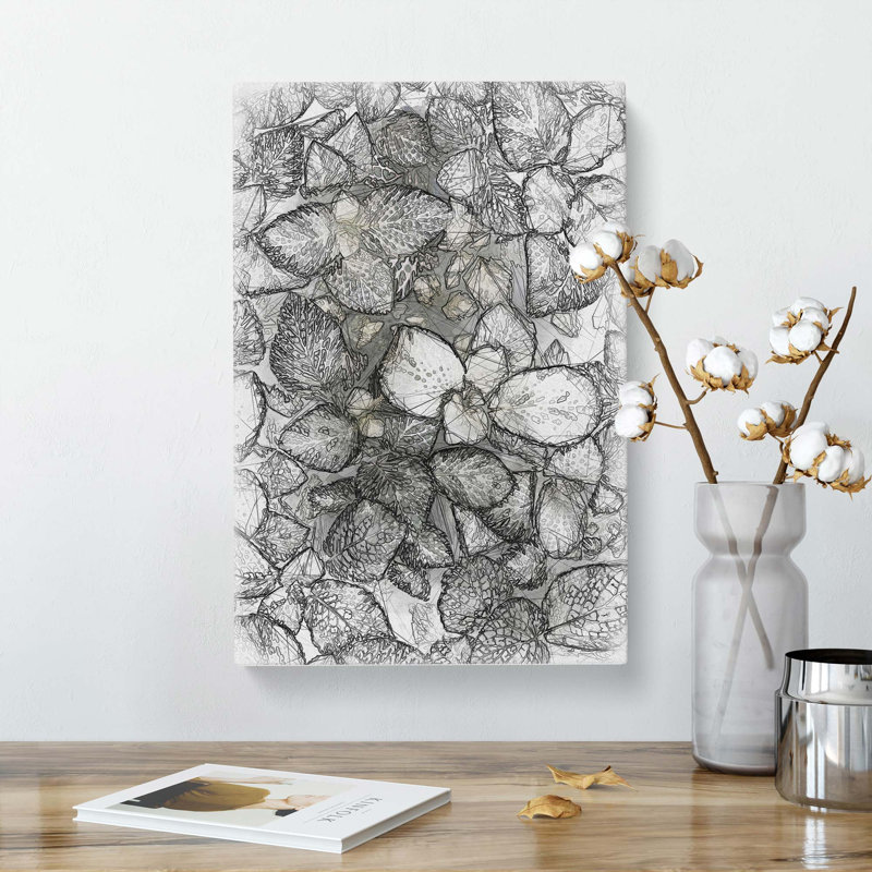 Plant Leaves Abstract Art - Wrapped Canvas Print, 50cm H x 35cm W x 3cm D