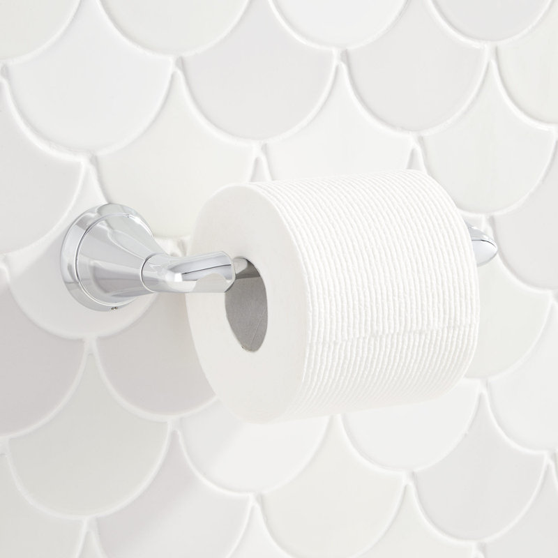 Signature Hardware Provincetown Wall Mount Toilet Paper Holder, Chrome