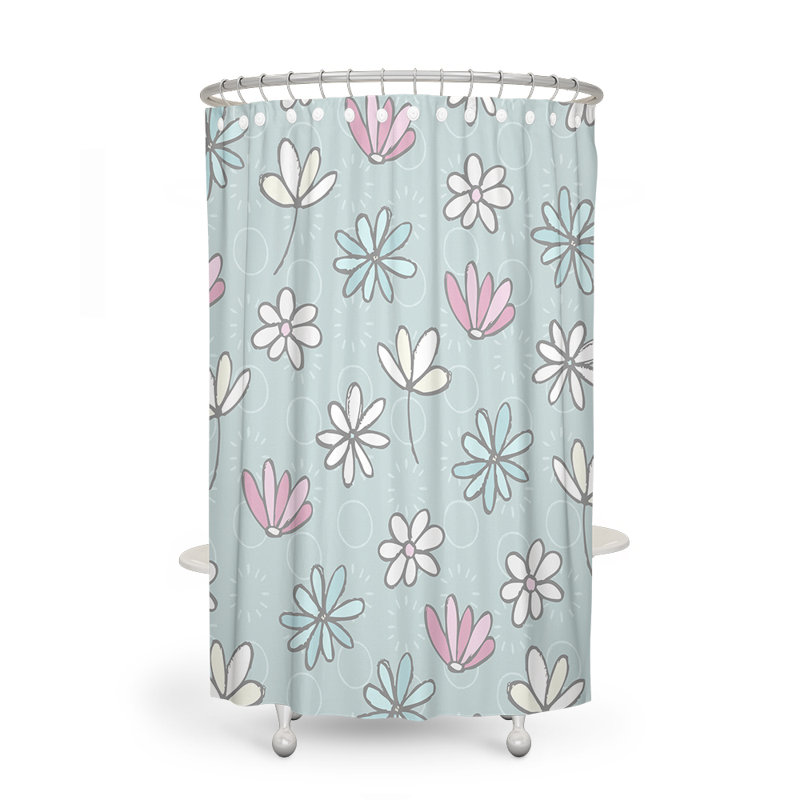 Rideau de douche simple à motif floral Nelly, H 83 po x l 70 po