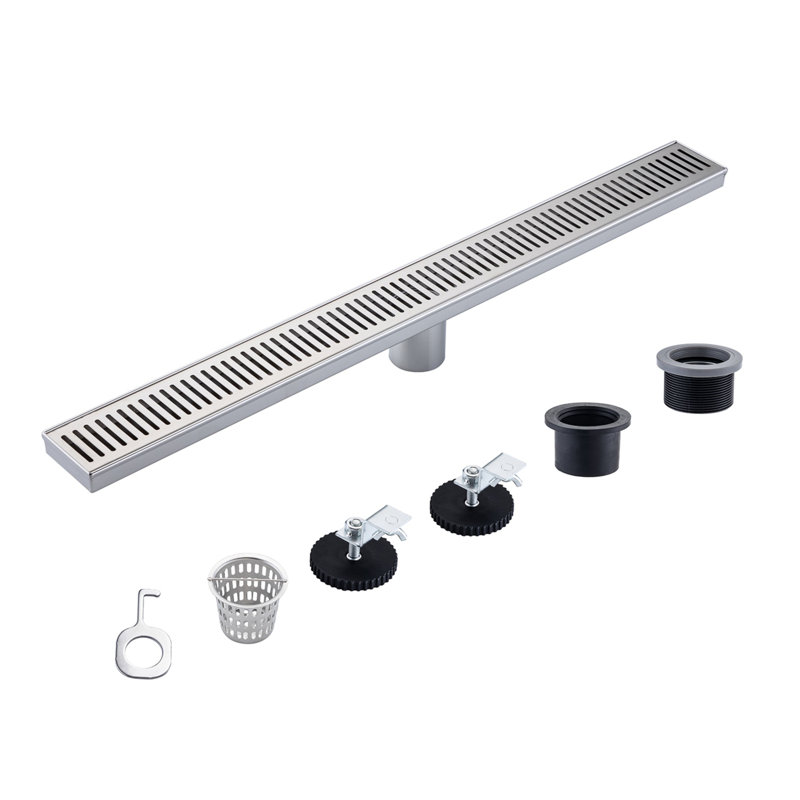 Drain d'évier de cuisine l 28 po, Nickel brossé