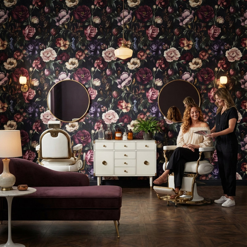 Adhésif décoratif floral rétro