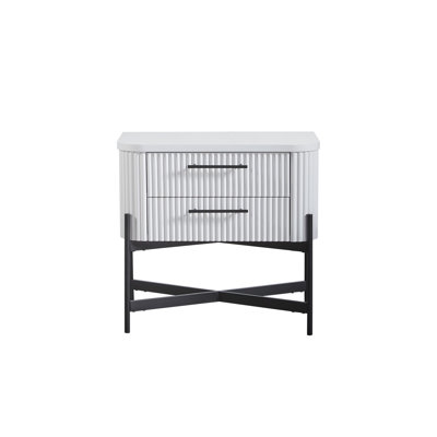 Two-Drawer Nightstand With USB Port And Special Linings For Bedroom