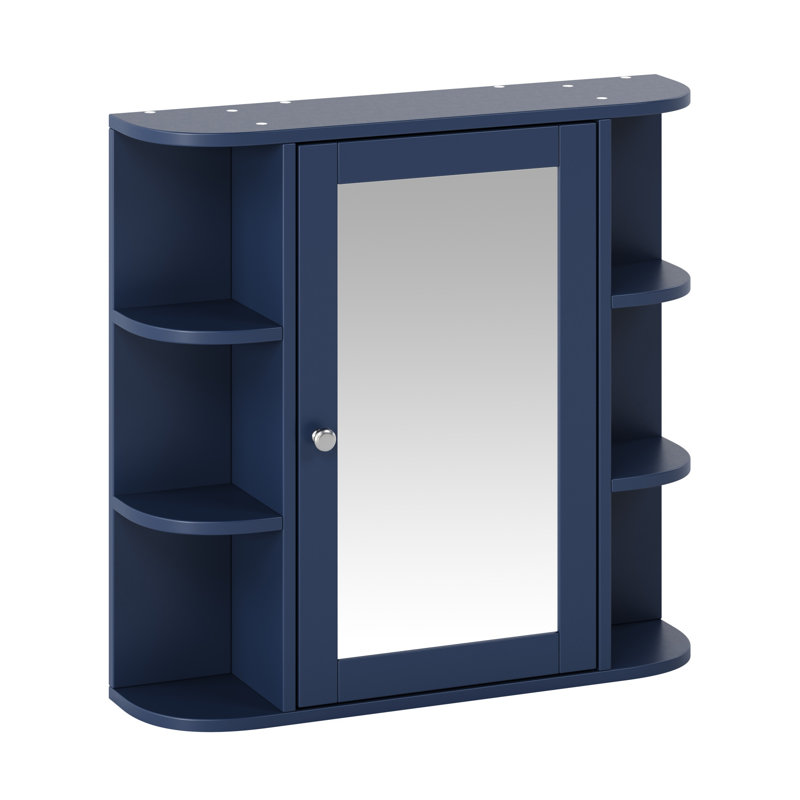 Armoire à pharmacie peu encombrante avec miroir, fabrication en MDF, finition bleue moderne
