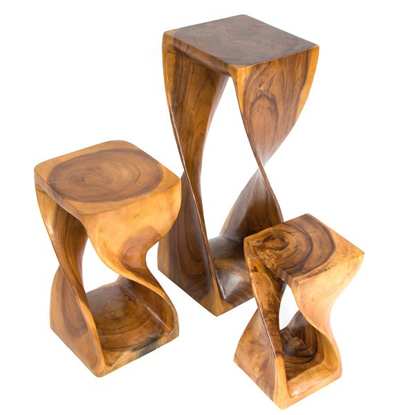 Alvo Solid Wood Accent Stool, Honey