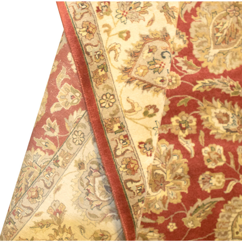 Tapis rouge et beige noué à la main de haute qualité