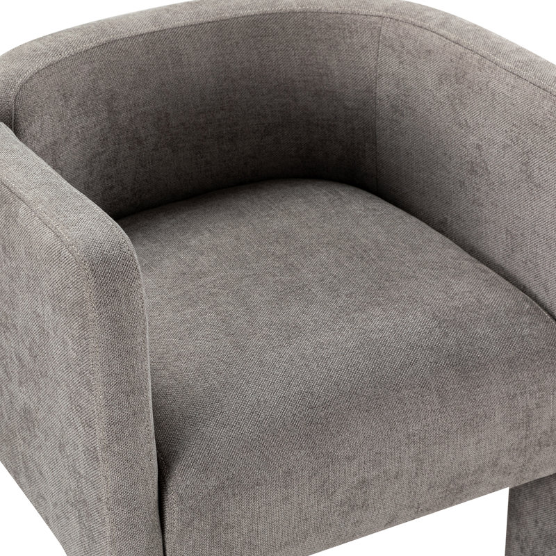 Chaise avec accoudoirs à dossier bas Braien, Gris