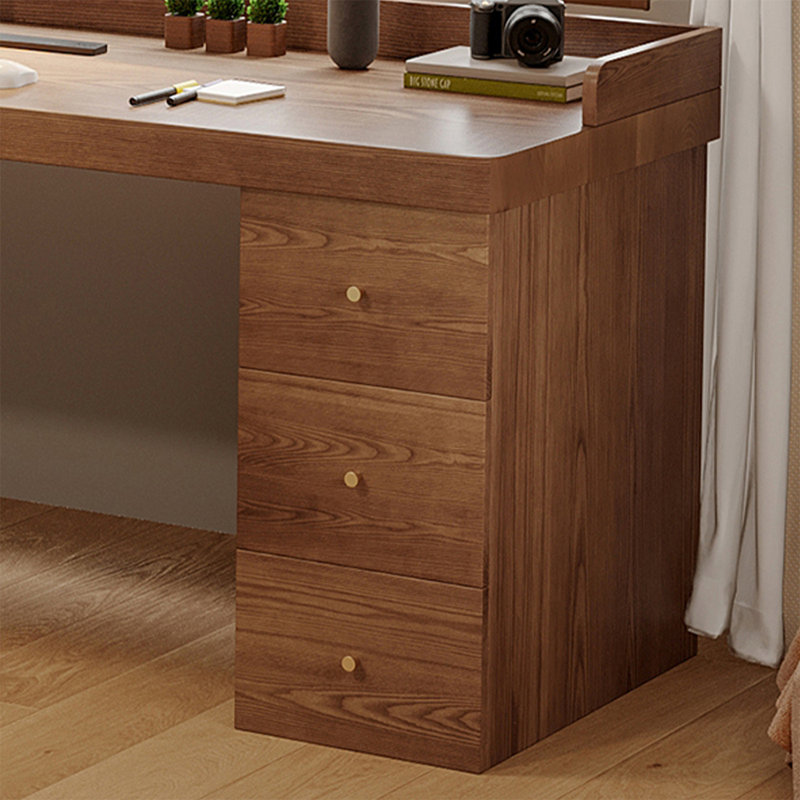 Bureau en coin en bois massif et bibliothèque intégrés, 29.53" H x 62.99" W x 47.24" D, Retour à gauche