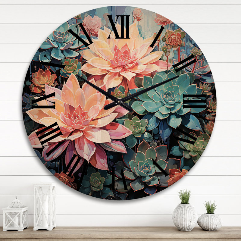 Horloge murale en bois massif Mounira, Très grand