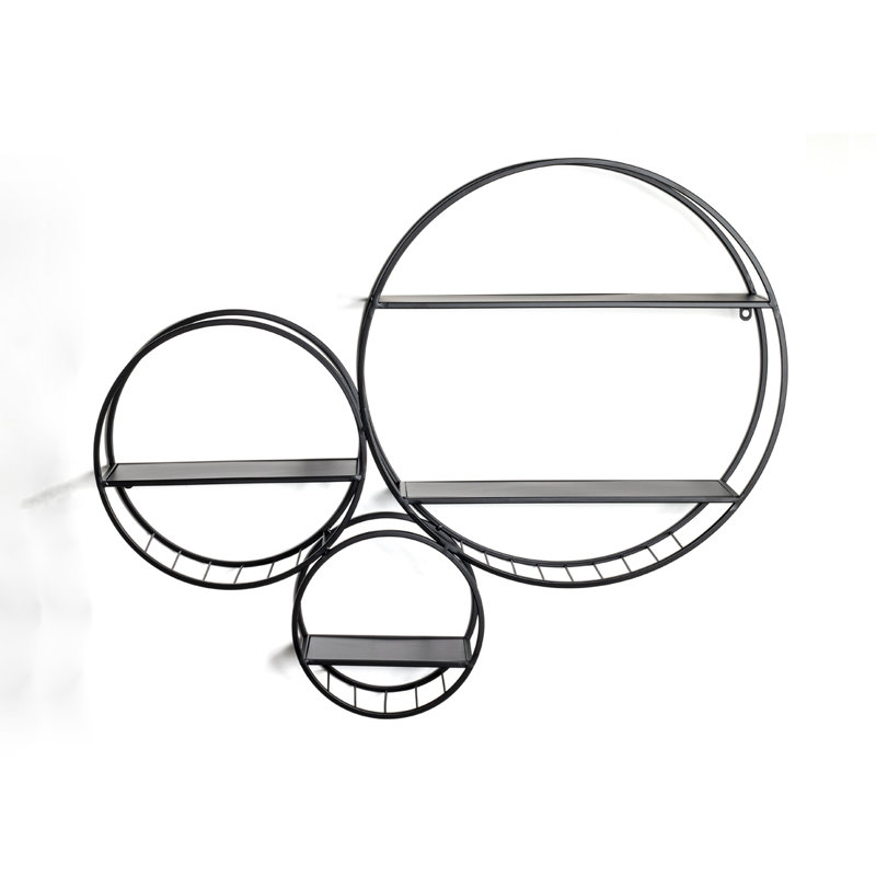 Tolentino 4 Piece Circle Metal Floating Shelf