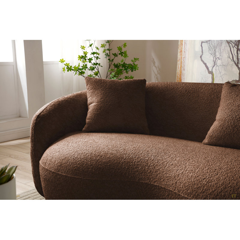 Canapé de salon Mid Mid Century Curved, Brun