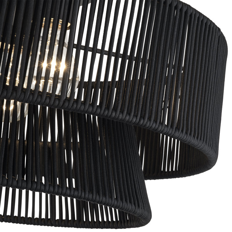 Colas 3 Light Antique Brass Large Semi-flush, 9.25" H x 15" W x 15" D, Black, Matte Black