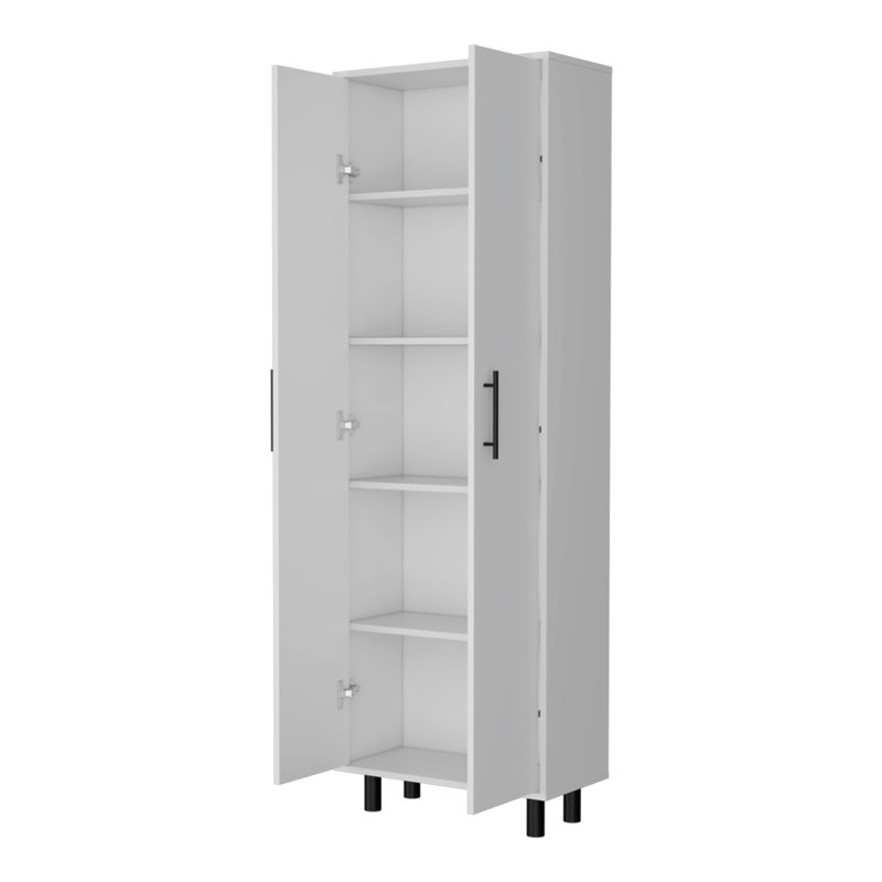 Fagan 2-Door 5-Shelf Kitchen Pantry White, White