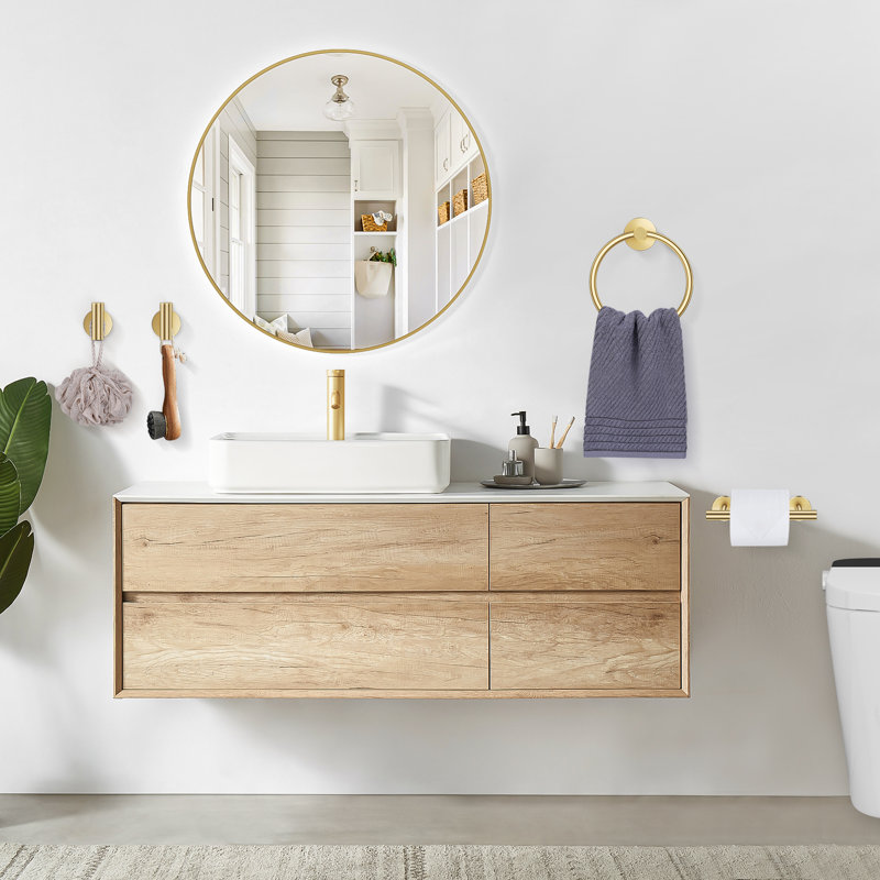 4-piece Bathroom Hardware Set, Brushed Gold
