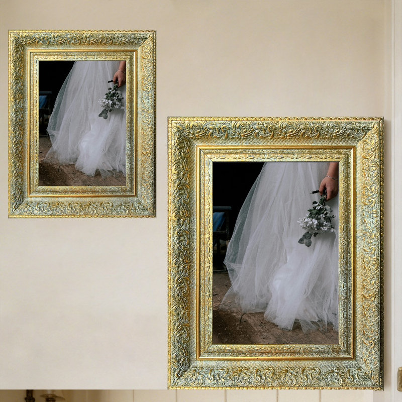 Cadre photo mural 11 pièces x 11 po or 11 pièces pour pendaison de crémaillère, 3, Antique Gold