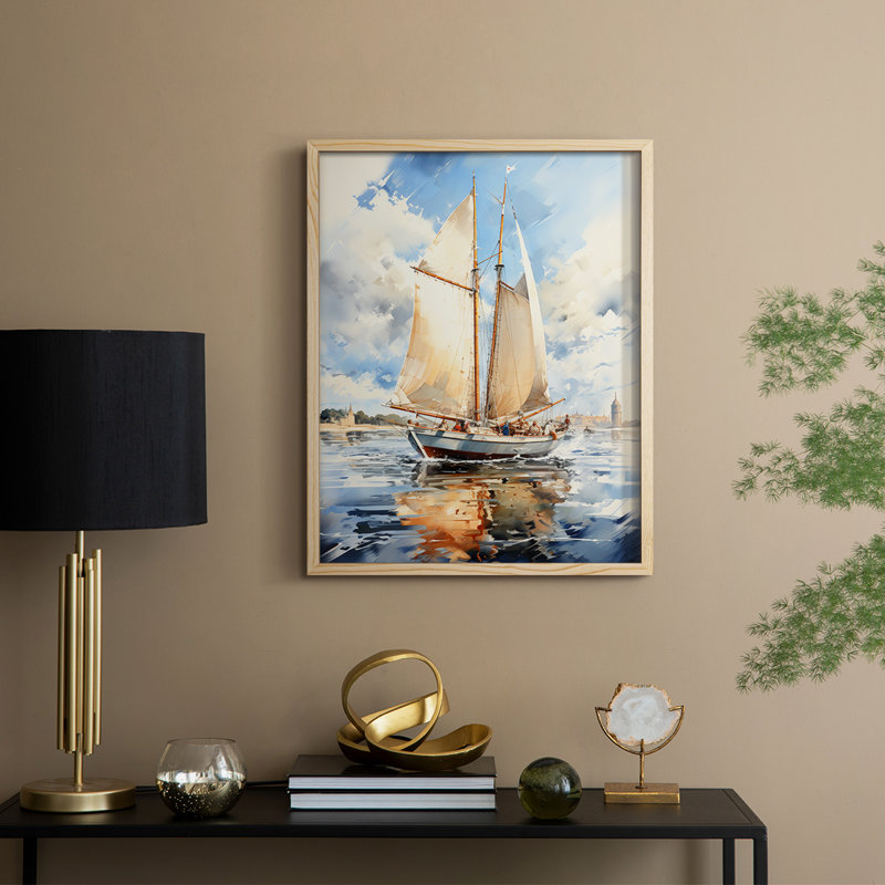 NAUTICAL Series CECLI, reproduction encadrée - bois massif, H 11 po x l 9 po