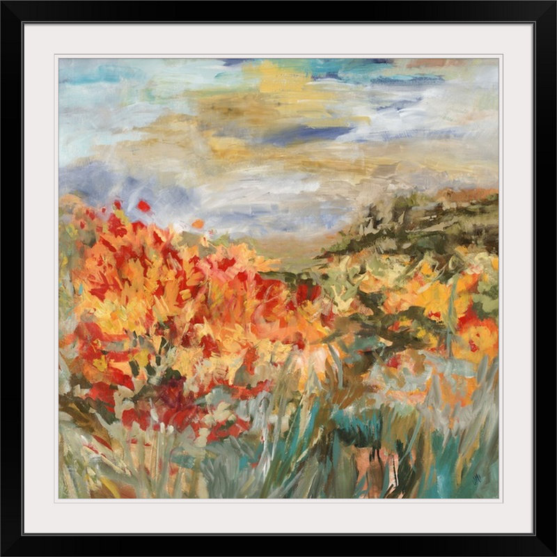 « sage and primrose » par jodi maas,, reproduction d’art, Noir encadré, 20" H x 20" lx 1" p