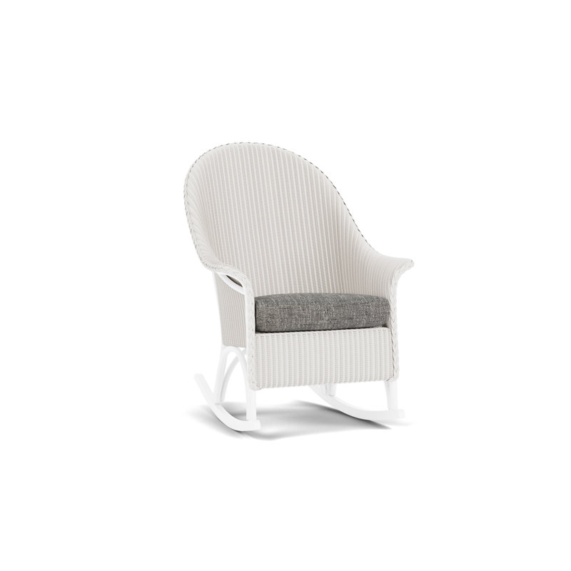 Loom Outdoor Rocker Chair, Black Sand, White