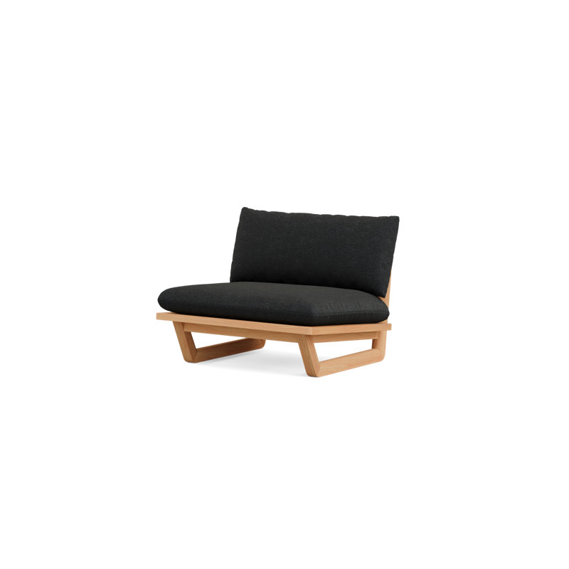 Outdoor Teak Lounge Chair, Sunbrella Berber Rib Dune, No
