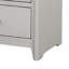 Table de chevet Broy, 2 tiroirs, boutons en cristal, bois gris champagne 25 po