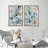 Blue Ginkgo Leaves Minimalist Abstract Botanical Modern - Framed Canvas Bedroom Wall Art Set 2 Print-890456978-890456979