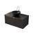 RUBEN 36" Wall-Mounted Black Plywood Cabinet And Black Sintered Stone Countertop, NO Basin, NO Faucet And Sink Cover