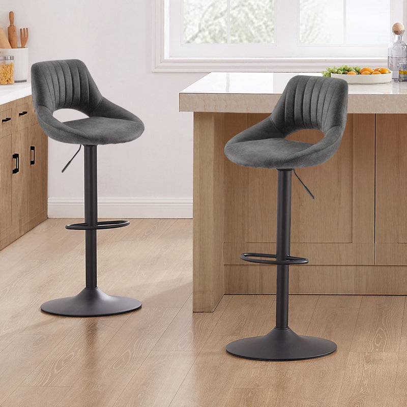 Tabouret pivotant à hauteur réglable Carrolle, Gris