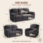 3 Piece Velvet Reclining Living Room Set-109969661
