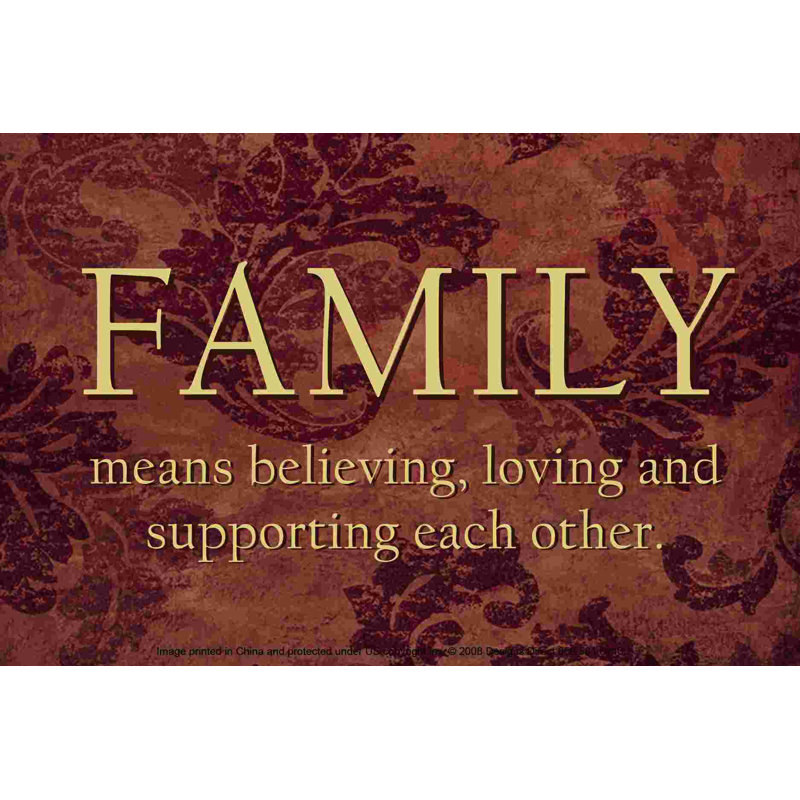 Family - art textuel sur toile tendue, H 12 po x l 18 po