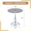 Table d'appoint ronde moderne argentée avec plateau en verre trempé, parfaite pour les salons, les chambres et les patios