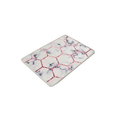 Tapis de bain antidérapant 100% polyester, 15,8 po x 23,6 po | Antiallergique, anti-poussière et anti-taches, 20,5 oz / m² | Lavable à la machine, facile d'entretien | Idéal pour les salles de bain, design élégant et fonctionnel