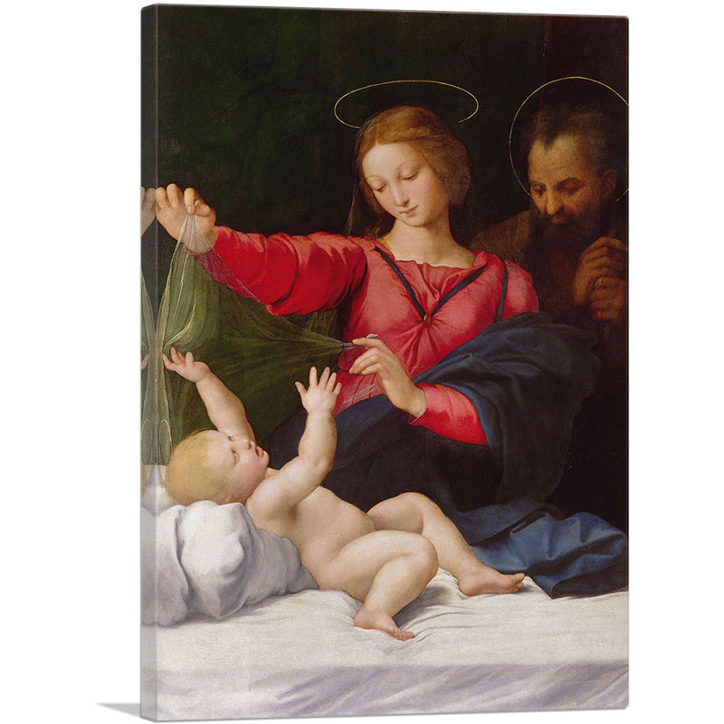 «Madonna of Loreto 1509» par Raphael, reproduction d'art sur toile tendue, H 26 po x l 18 po x P 0,75 po