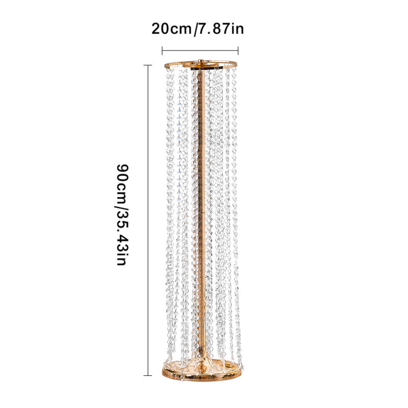 Luxurious French Gold Crystal Wedding Flower Stand Set