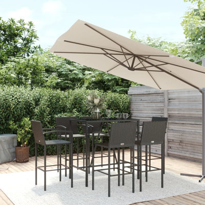 Cott Bar Set with Wicker Outer Material