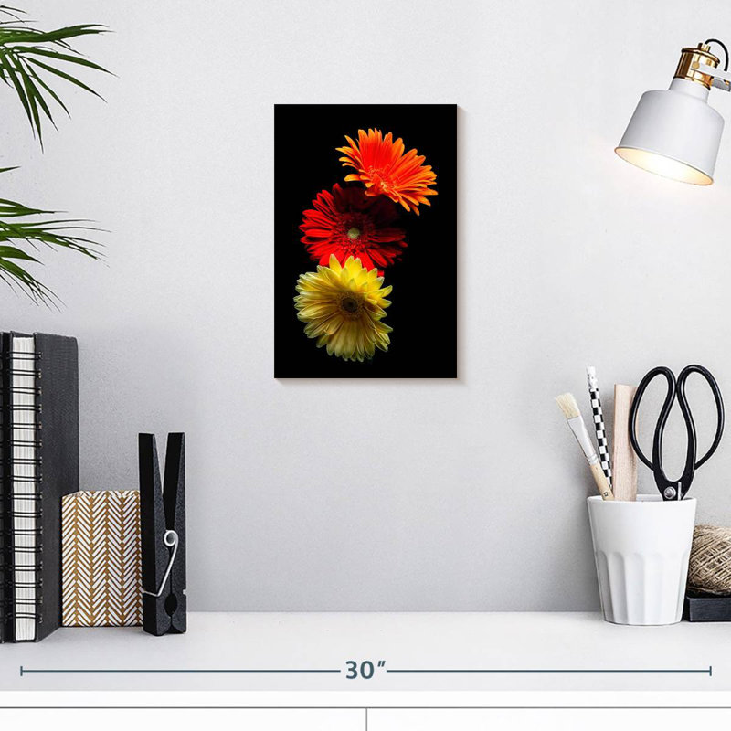 Harnek Three Luminuous Daises, 12" H x 8" W